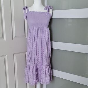 Koko & Mason Lavender Eyelet Tie Strap Womens Dress Size Small